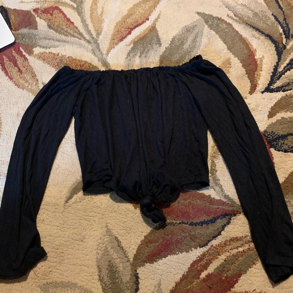la hearts black off the shoulder top s